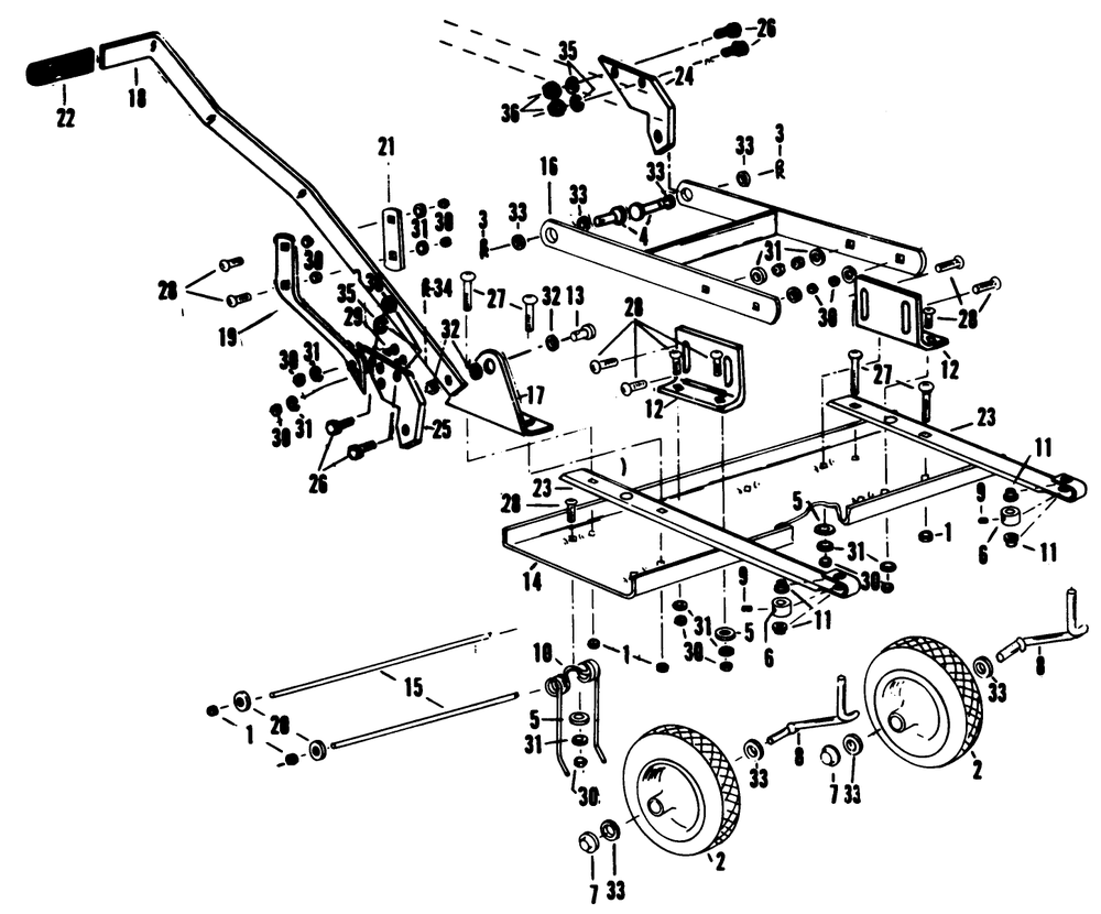 Thatcher 2 Diagram and Parts List for 62542C (G00000001-G99999999)(1988) Lawn Boy Lawn Tractor